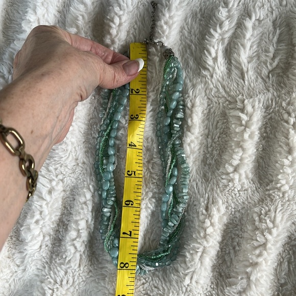 Vintage 80s Twist Beads Choker Multi-Strand Necklace - Picture 4 of 7